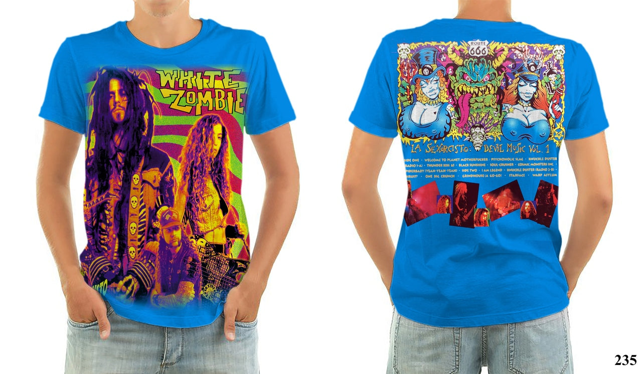 white zombie cosmic monsters inc White Zombie shirts – Bornrocker Brand