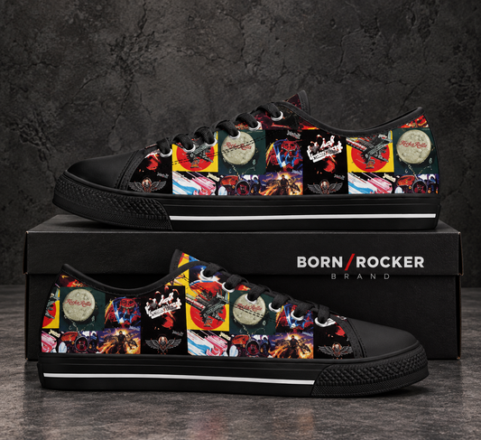 Judas Priest All Albums Canvas Sneakers | Metal Footwear